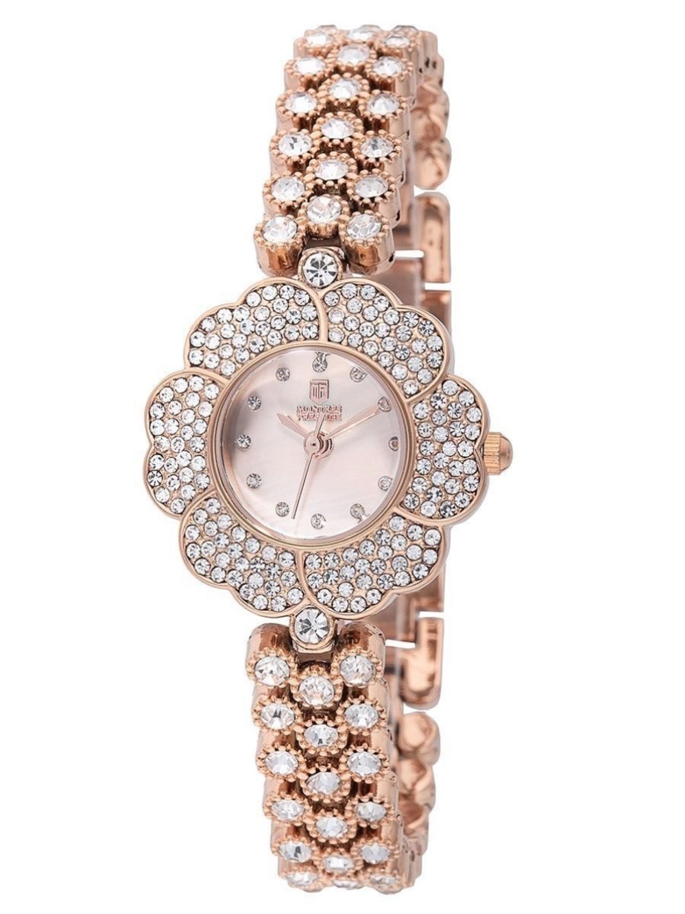 NEW Montres Prestige x Invicta MPW-0235 Watch 28mm Rose Gold Crystal Glam Floral